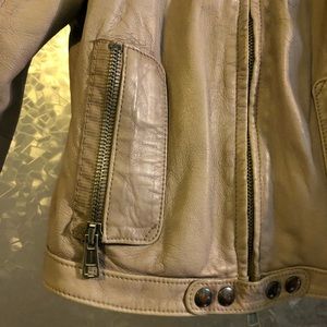 Women’s S.W.O.R.D. Volterra Leather Jacket Beige